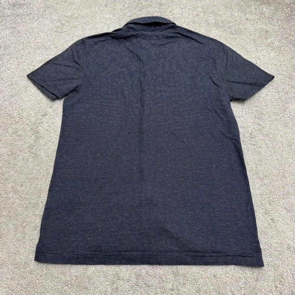 Banana Republic Luxury Touch Button Down Shirt Mens Medium Blue Jacquard Knit
